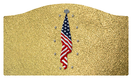 DASHELL-421-SH-GD Flag at Rest Shimmer Gold